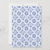 Mediterranean Blue Tegel Lemon Baby shower Kaart (Achterkant)