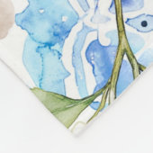 Mediterranean Blue Tile Limoncello Monogram Name Fleece Deken (Hoek)