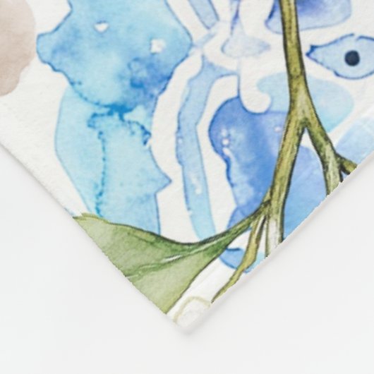 Mediterranean Blue Tile Limoncello Monogram Name Fleece Deken (Hoek)