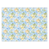 Mediterranean Blue Tile Yellow Lemon Watercolor Tafelkleed (Voorkant (Horizontaal))