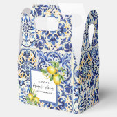 Mediterranean Blue Tiles Lemons Bridal Shower Bedankdoosjes (Geopend)