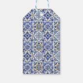 Mediterranean Blue Tiles Lemons Bridal Shower Cadeaulabel (Achterkant)