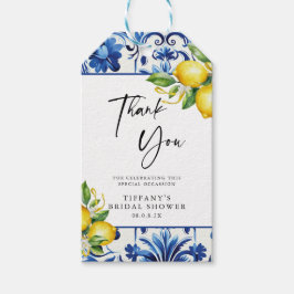 Mediterranean Blue Tiles Lemons Bridal Shower Cadeaulabel