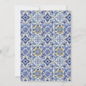 Mediterranean Blue Tiles Lemons Bridal Shower Kaart (Achterkant)