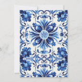 Mediterranean Blue Tiles Lemons Bridal Shower Kaart (Achterkant)
