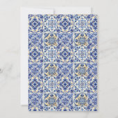 Mediterranean Blue Tiles Lemons Bridal Shower Kaart (Achterkant)