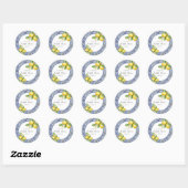 Mediterranean Blue Tiles Lemons Bridal Shower Ronde Sticker (Vel)