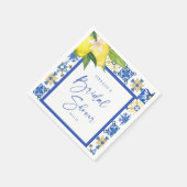 Mediterranean Blue Tiles Lemons Bridal Shower Servet (Hoek)