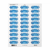 Mediterranean Blue Waterverf Return Address Etiket (Full Sheet)