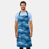 Mediterranean Blue Waves All-Over Print Schort (Gedragen)