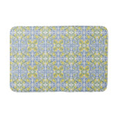 Mediterranean Blue & Yellow Lemon Tile Pattern Badmat (Voorkant)