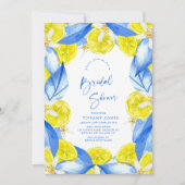 Mediterranean Blue Yellow Lemons Bridal Shower Kaart (Voorkant)