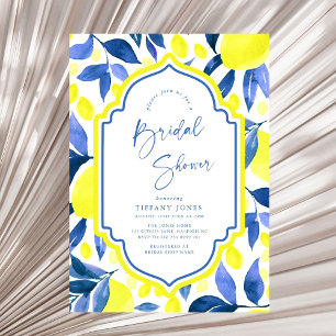 Mediterranean Blue Yellow Lemons Vrijgezellenfeest Kaart