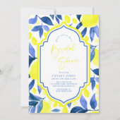 Mediterranean Blue Yellow Lemons Vrijgezellenfeest Kaart (Voorkant)