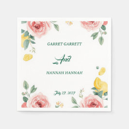 Mediterranean Blush Roze & Citroen Trouwservetten Servet