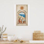 Mediterranean Boho Sun & Sea Poster (Keuken)