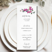 Mediterranean Bougainvillea Floral Wedding Menu