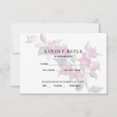 Mediterranean Bougainvillea Roze RSVP-reactie Kaart (Voorkant)