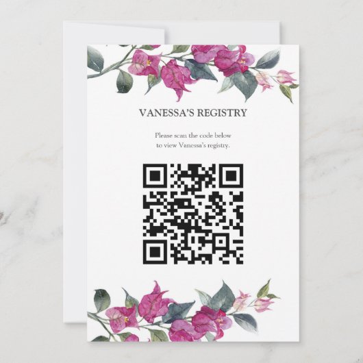 Mediterranean Bougainvillea Vrijgezellenfeest Kaart (Achterkant)