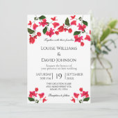 Mediterranean Bougainvillea Wedding Invitation Kaart (Staand voorkant)