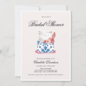 Mediterranean Cake Roze Blauw Vrijgezellenfeest Kaart (Voorkant)