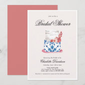 Mediterranean Cake Roze Blauw Vrijgezellenfeest Kaart (Voorkant / Achterkant)