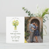 Mediterranean Cheerful Floral Arrangement Lemons Save The Date (Staand voorkant)