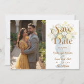 Mediterranean Chic Floral Classic Chalice Lemons Save The Date (Voorkant)