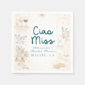 Mediterranean Ciao Miss Bridal Shower Servet (Voorkant)