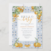 Mediterranean Citrus Baby Shower Kaart (Voorkant)