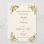 Mediterranean Citrus Botanical Save the Date (Voorkant)