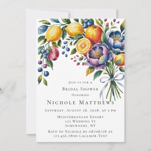 Mediterranean Citrus Bouquet Vrijgezellenfeest Kaart (Voorkant)