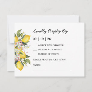 Mediterranean Citrus Bruiloftcollectie met Citroen RSVP Kaartje