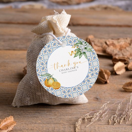 Mediterranean Citrus Thank You Round Bedankjes Labels