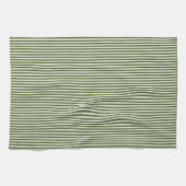 Mediterranean Classic Ticking Stripe Deep Olive Theedoek (Horizontaal)