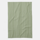 Mediterranean Classic Ticking Stripe Deep Olive Theedoek (Verticaal)