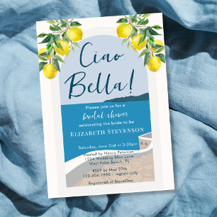 Mediterranean Coast Ciao Bella Bruidsfeest Kaart