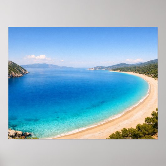Mediterranean Coast Ocean Bay Poster (Voorkant)