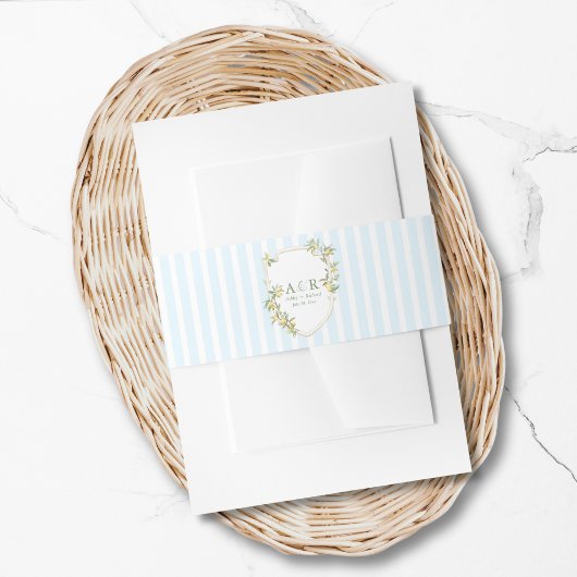 Mediterranean Coastal Lemon Wedding Uitnodigingen Wikkel