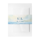 Mediterranean Coastal Monogram Wedding Uitnodigingen Wikkel (Voorkant Voorbeeld)