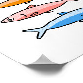 Mediterranean Coastal Sardine Illustration Art Poster (Hoek)