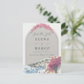 Mediterranean Coastal Save the Date |  Aankondigingskaart (Staand voorkant)