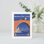 Mediterranean Cruises Scheepslijn Vintage Travel Briefkaart (Staand voorkant)