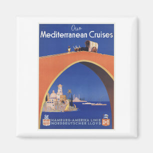 Mediterranean Cruises Scheepslijn Vintage Travel Magneet