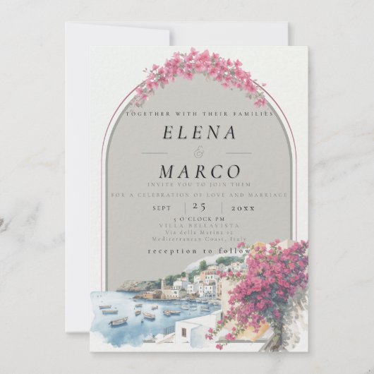 Mediterranean / European Destination Wedding  Kaart (Voorkant)