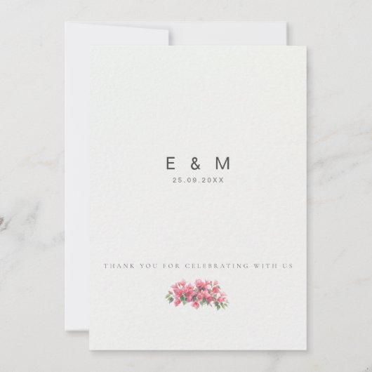 Mediterranean / European Destination Wedding  Kaart (Achterkant)