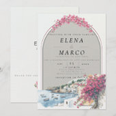 Mediterranean / European Destination Wedding  Kaart (Voorkant / Achterkant)