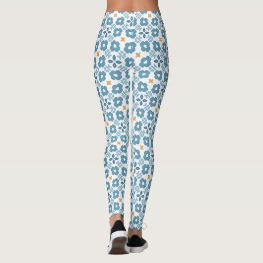 Mediterranean Floral Tile Leggings (Achterkant)