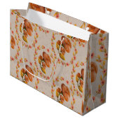 Mediterranean floral wreath pattern warm orange fl groot cadeauzakje (Voorkant Gekanteld)