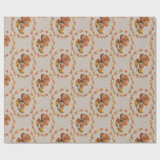 Mediterranean floral wreath pattern warm orange le cadeaupapier